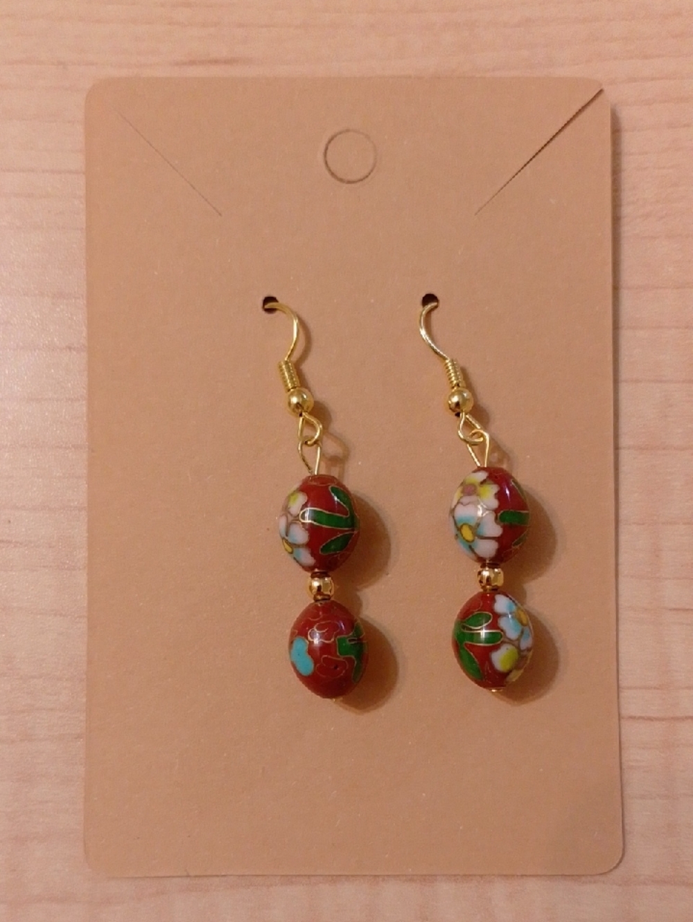 *3/$20* New Vintage Cloisonne pierced dangle earrings